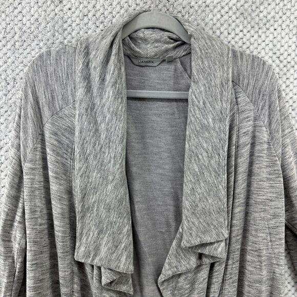 Athleta Sweater Women S Heather Gray Long Cardigan Open Front Thumb Hole Pockets - Picture 3 of 13
